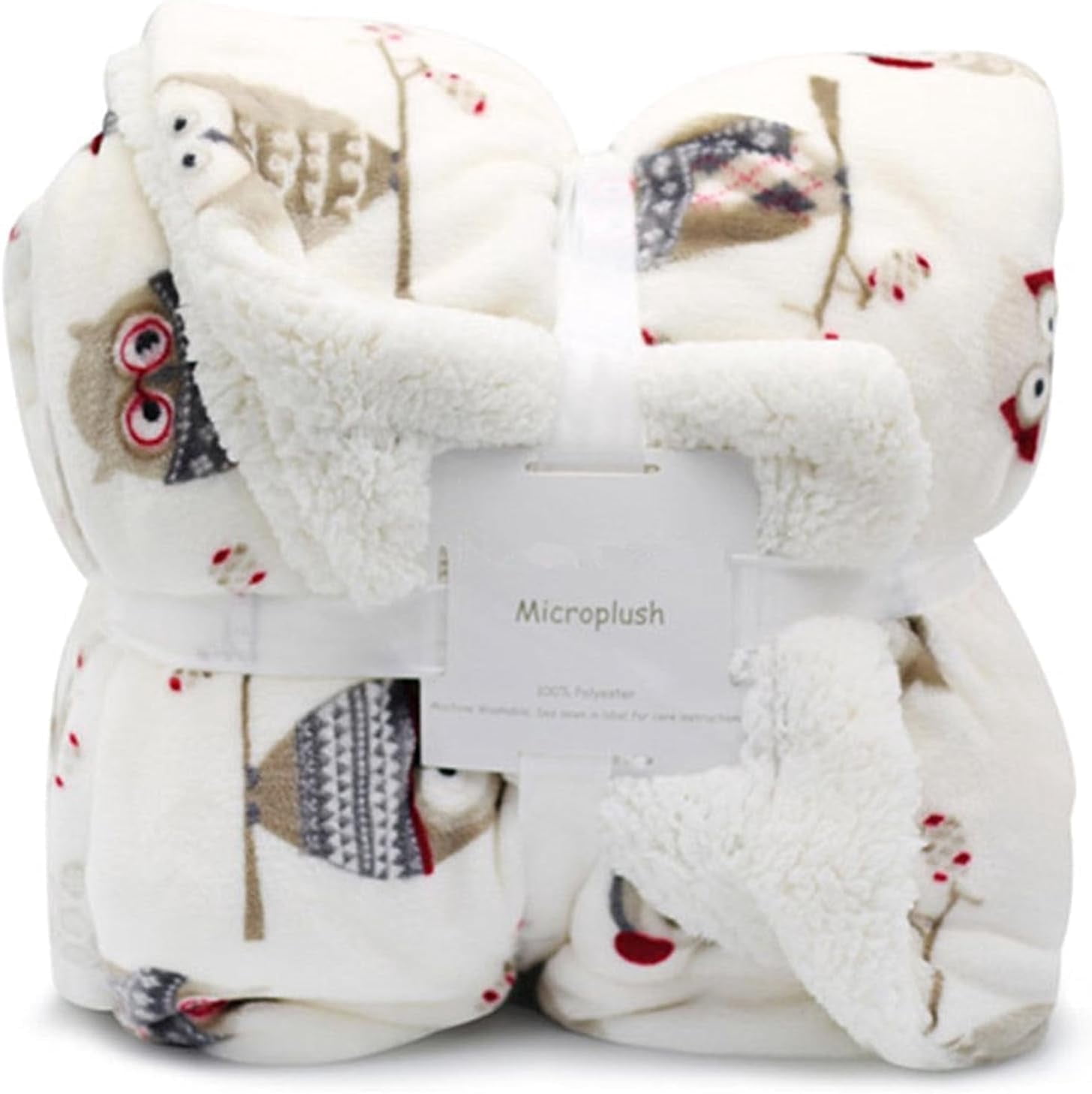Levinis Owl Sherpa Bed Blanket King Size 90''×108''- Ultra Soft Cozy Flannel Fleece Blanket for Bed/Couch/Sofa/Office, Great Gift for Women's Day,Mother's Day,Father's Day,Thanksgiving,Christmas