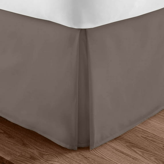 Levinsohn Cotton Collection Bed Skirt, 5 Pleat, Tailored 15" Drop, Silver, Cal King