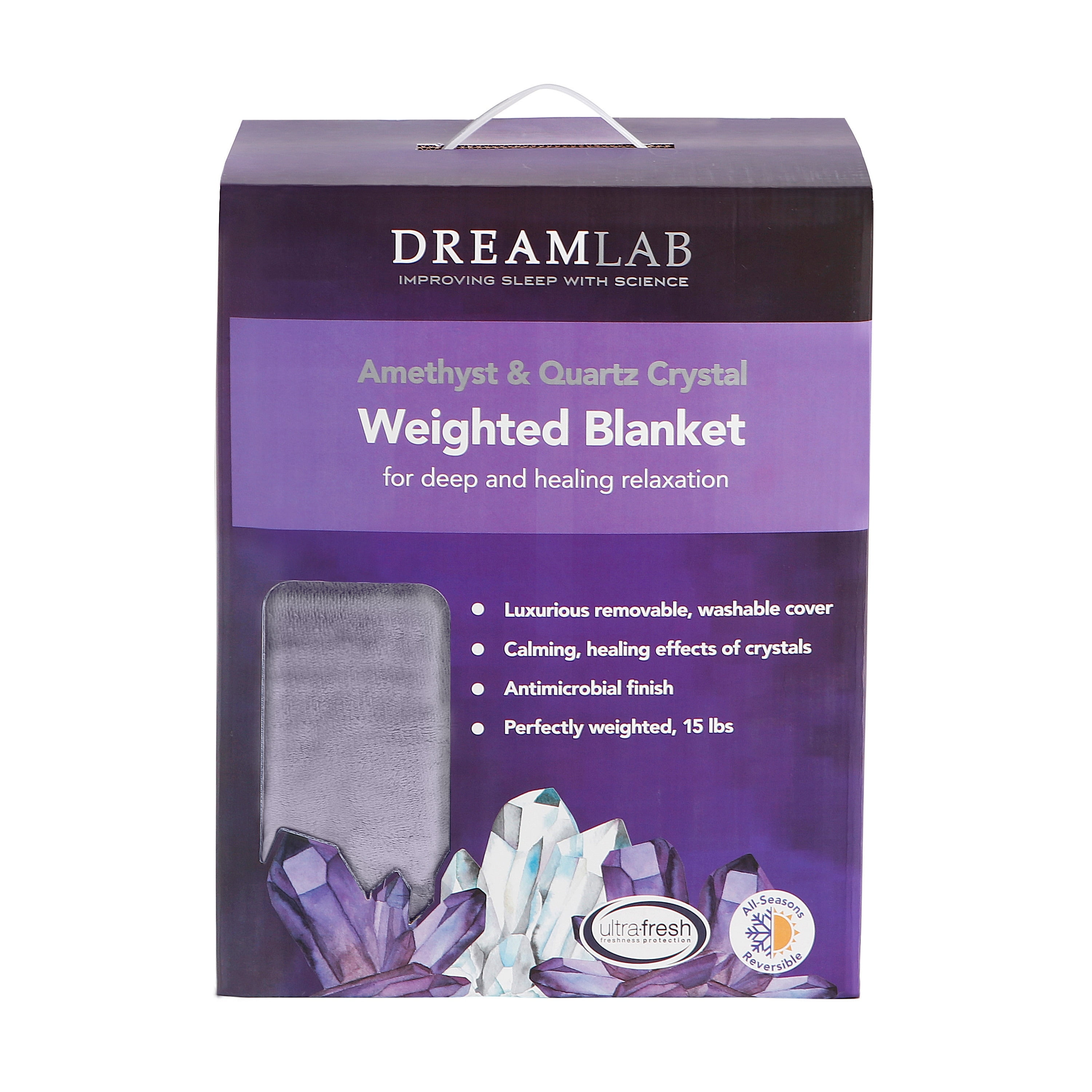 DreamLab 15lb Weighted Blanket with Washable Cover Grey Walmart