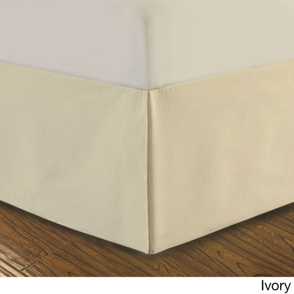 Levinsohn Textile DreamSpace Diamond Matelasse Tailored 14-inch Bedskirt Ivory Twin