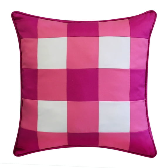 Levinsohn Textile Edie At Home Outdoor Gingham Decorative Throw Pillow, Pink