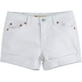 thumbnail image 1 of Levis Girls Girlfriend Fit Denim Shorty Shorts 16 Classic White, 1 of 2