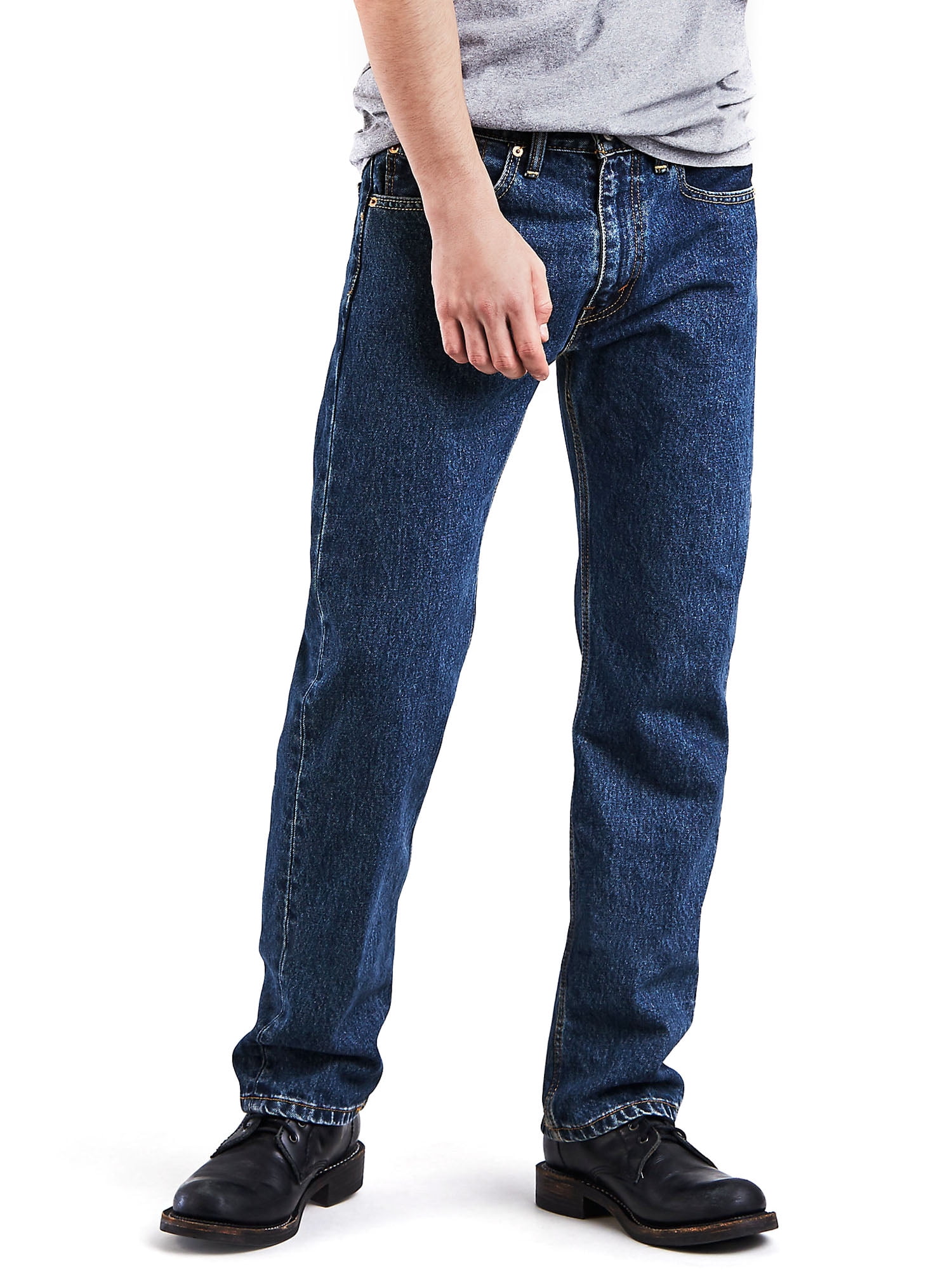 Levi's Levis Men's 505 Regular Fit Jeans Dark Wash Size W42 L32