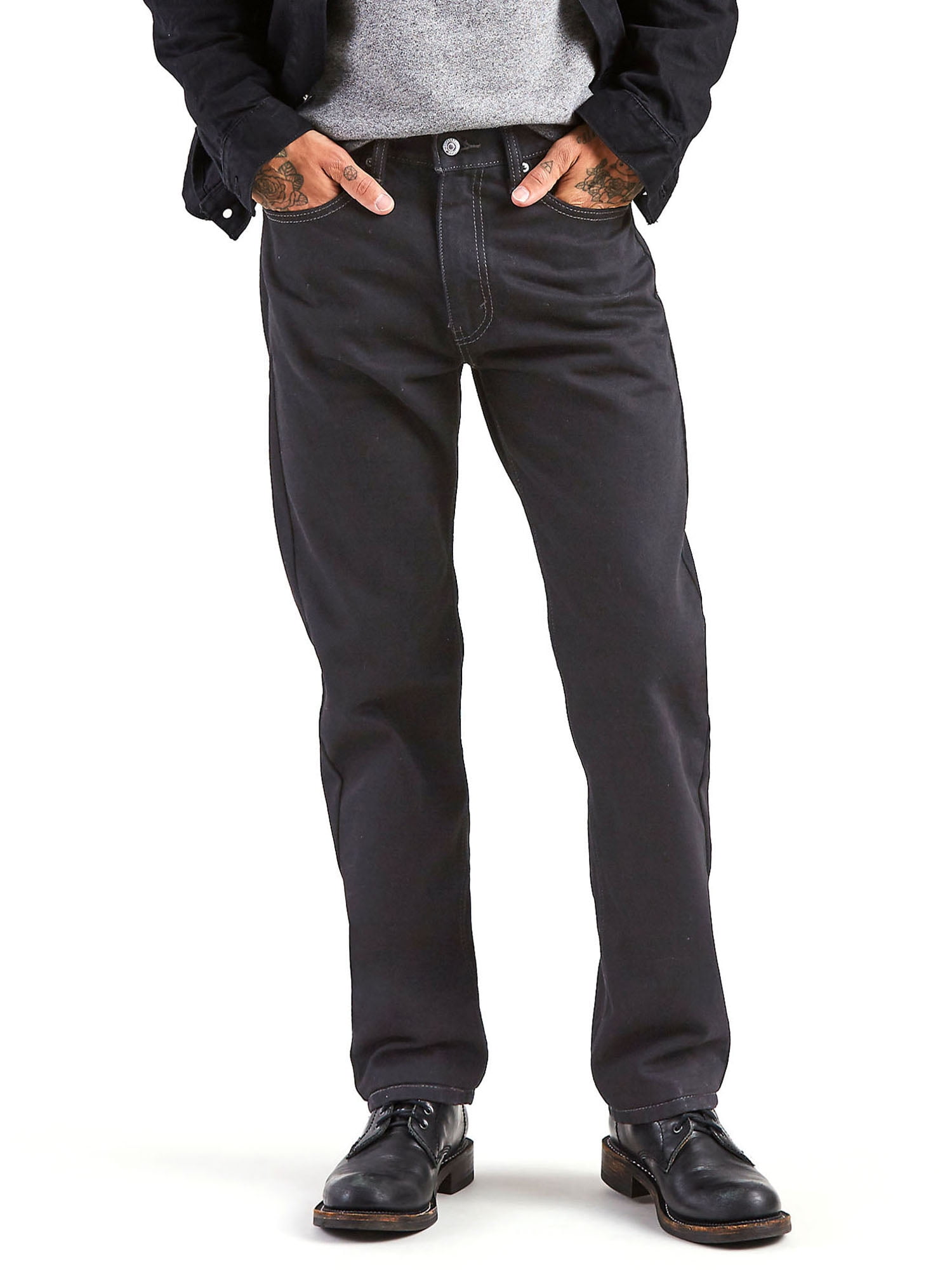 Levis Men's 505 Regular Fit Jeans with Zip Fly, Extra Room in