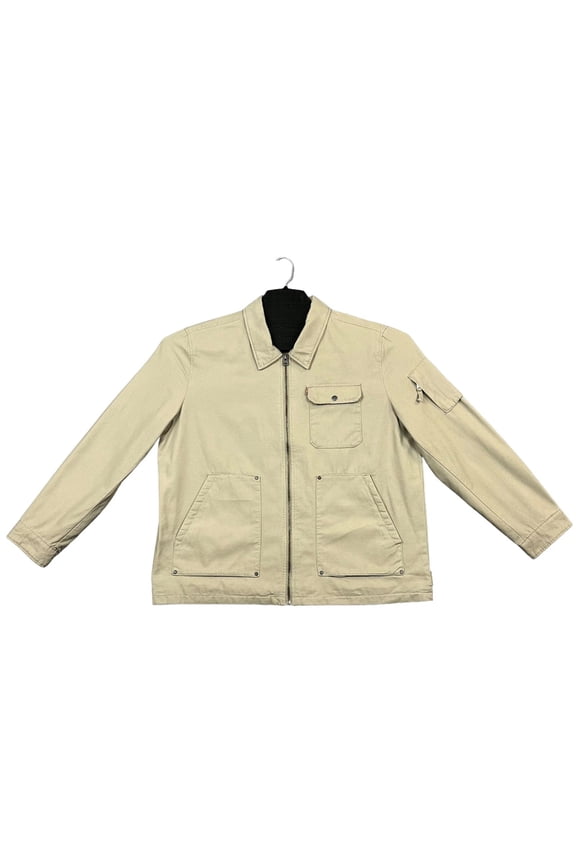 Levis Men's Full Zip Canvas Trucker Jacket Size 2XL Beige Khaki Casual Stylish