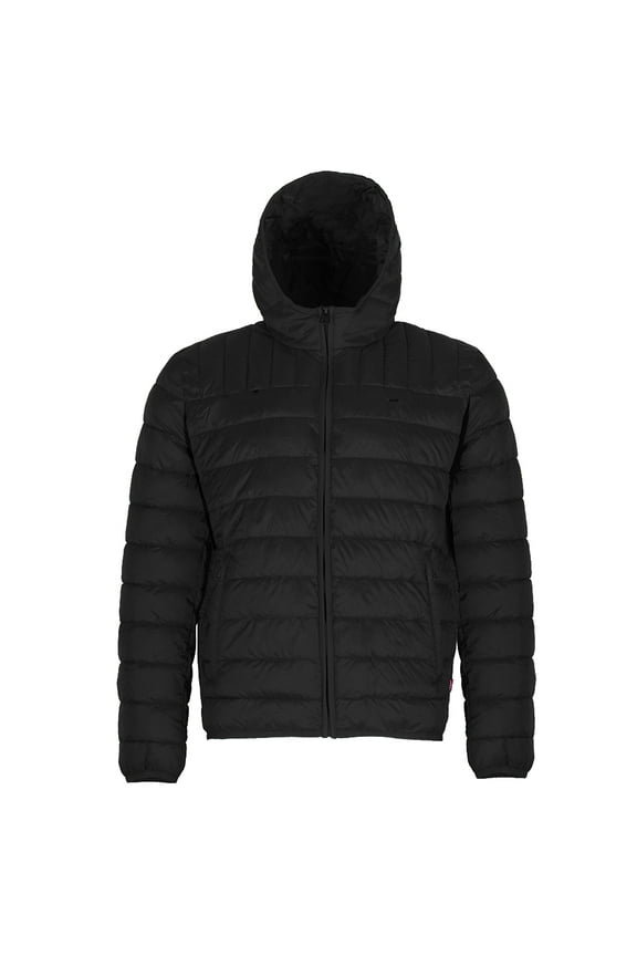 Levis Men's LM8ON498 Red Tab Logo Hooded Quilted Packable Puffer Jacket