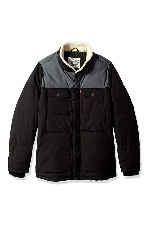 Levis Men's Ultra Loft Insulated Faux Sherpa Trim Front Pocket Jacket
