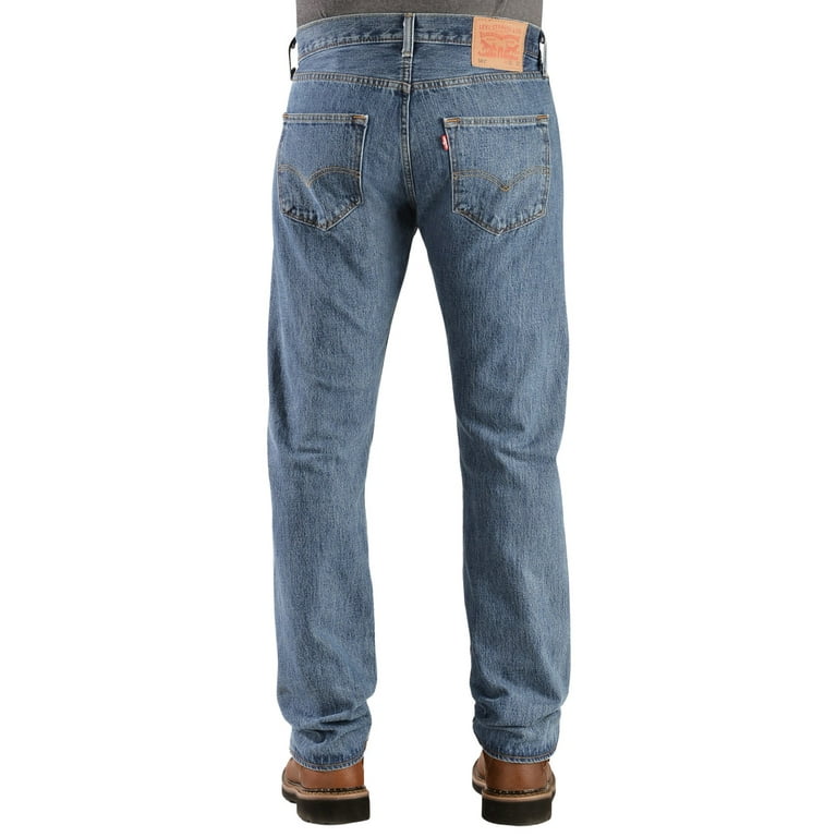 Levis Mens 501 Original Fit Jeans Regular 38W x 34L Medium Stonewash Walmart