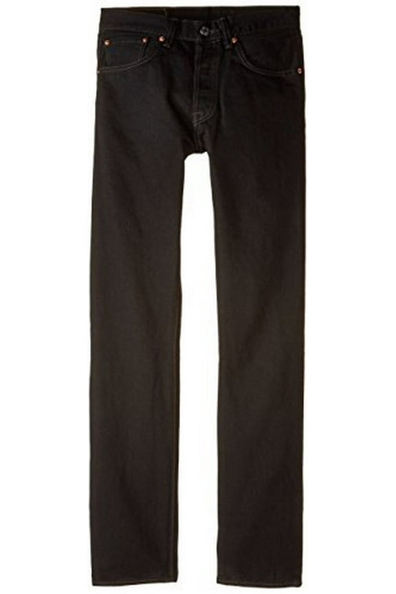 Levis Mens 501 Original Fit Straight Leg Button Fly Jeans, Black, 40X32