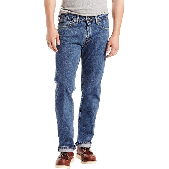 Levis Mens 505 Regular Fit Jeans Regular 31W x 34L Stonewash - Stretch