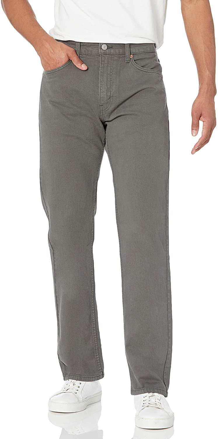 Levis Mens 505 Regular Fit Jeans 38W x 32L Iron Ore Grey Relaxed Organic Cotton Walmart