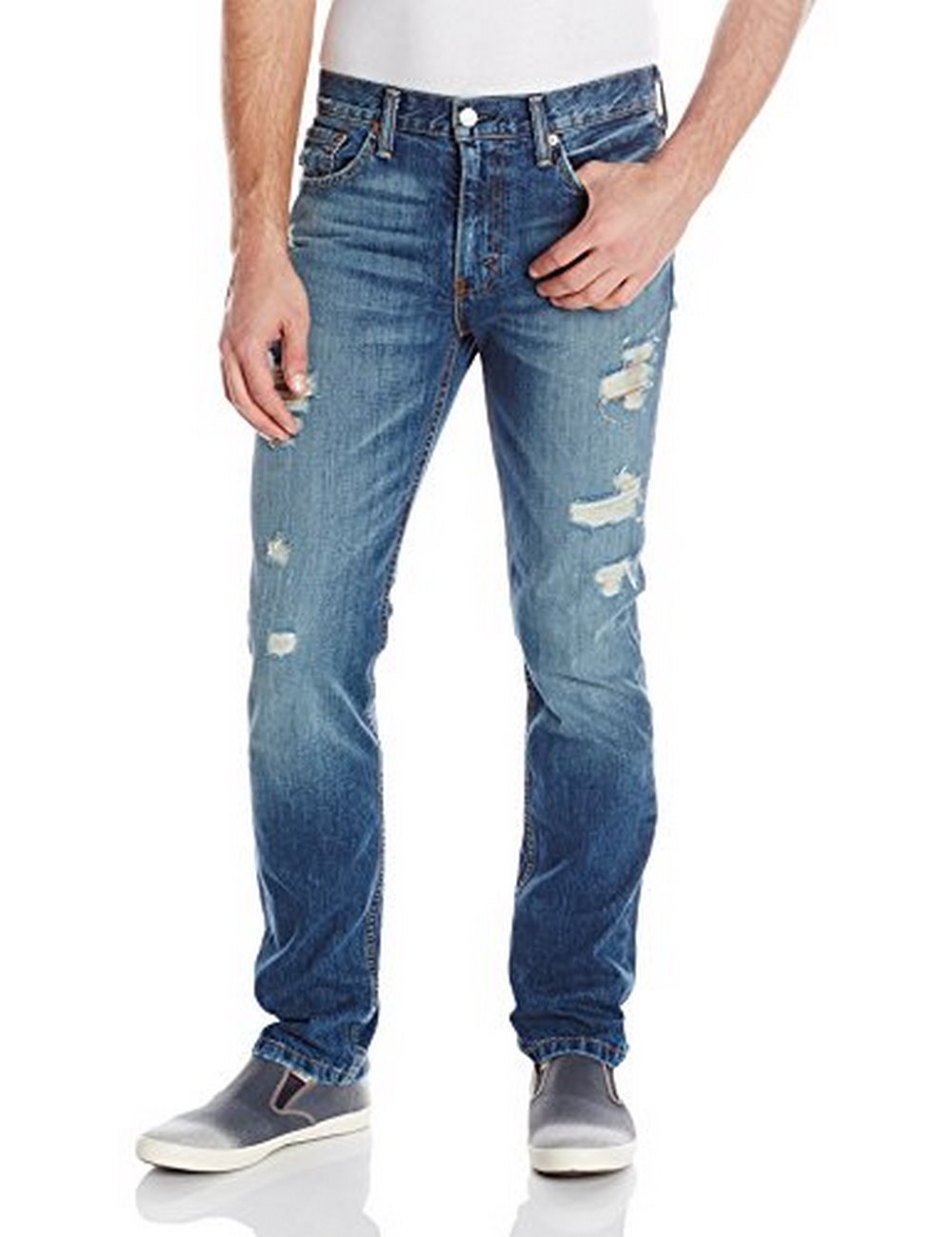 Levis Mens 511 Slim Sits Below Waist Jeans Light Blue 34X32