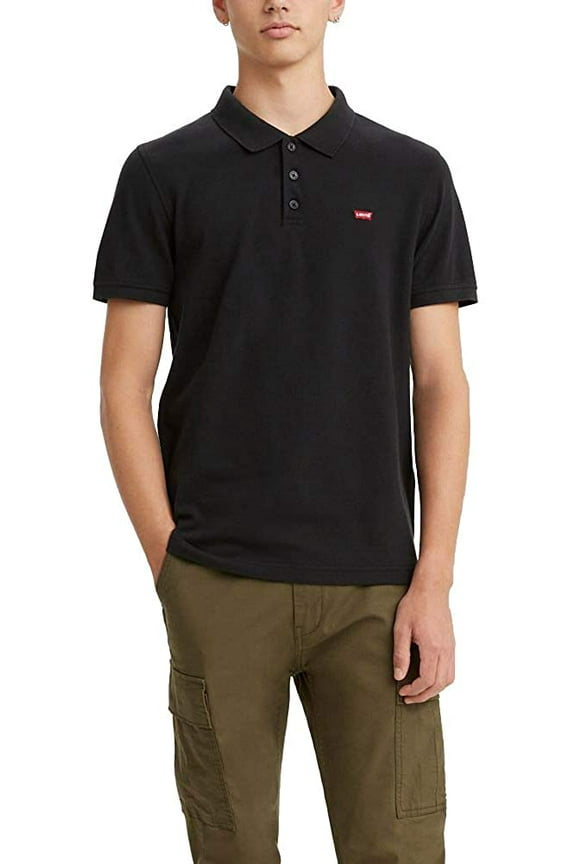 Levis Mens Housemark Short Sleeve Polo  Shirt BLK-2XL