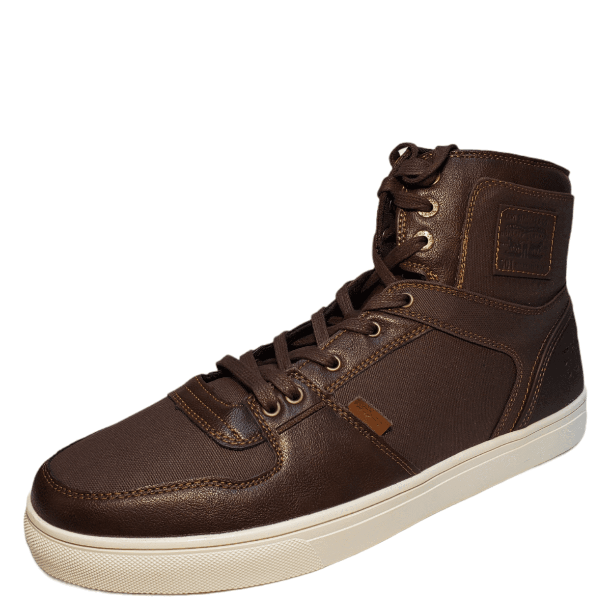 Levis Mens Mason 501 High-Top Sneakers Fabric Nappa Brown 13  display picture 1