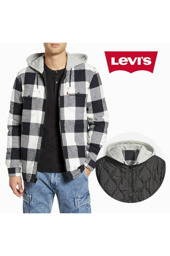 Levis Mens Reversible Hooded Flannel Zipper Jacket X Justin Timberlake 86186