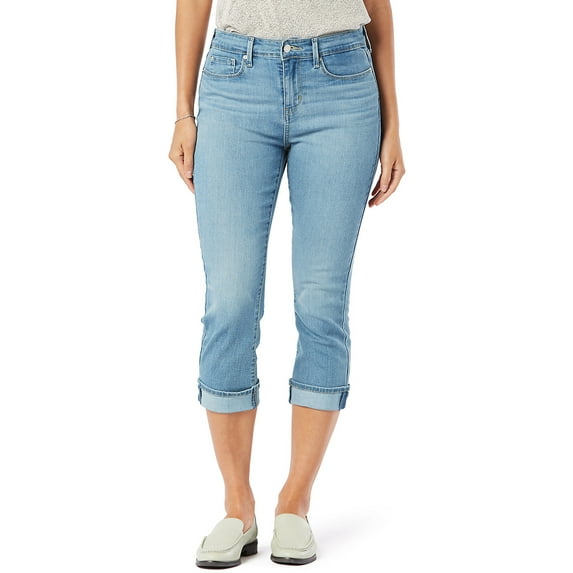 Levi Strauss Signature Women's and Women's Plus Mid Rise Capri Jeans, Sizes 2-28