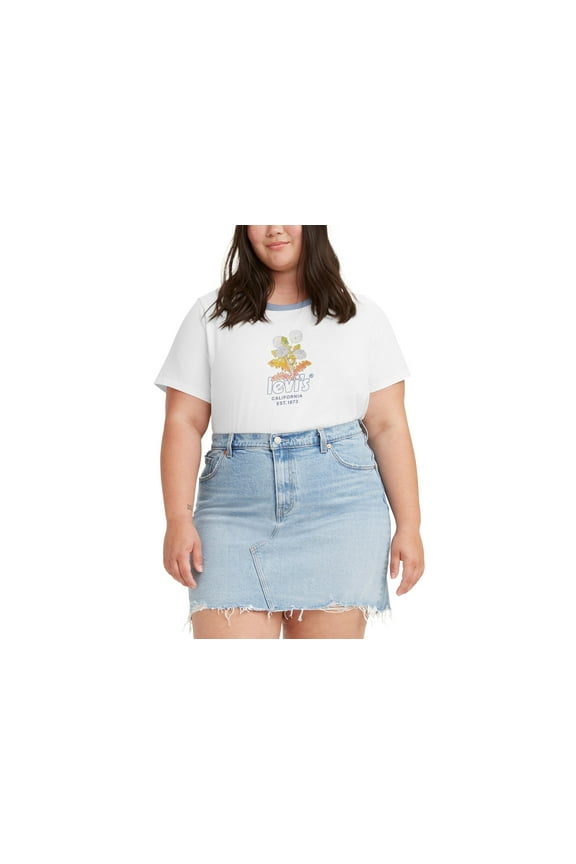 Levis Trendy Plus Size Cropped Jordie T-Shirt Dreamy Dandelion White 1X