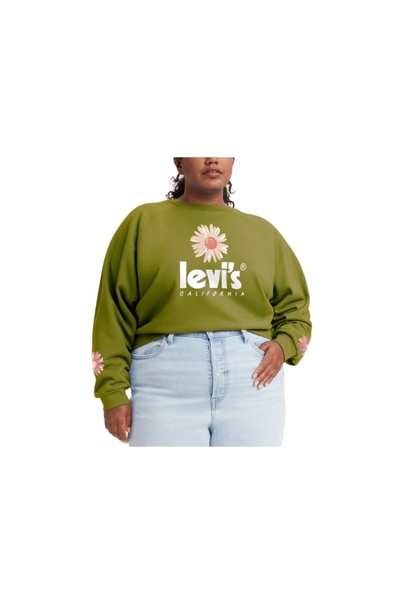 Levis Trendy Plus Size Graphic Sweatshirt Split Pea 3X