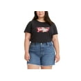 thumbnail image 1 of Levis Trendy Plus Size Logo Cotton T-Shirt Valentine Roses Mineral Black 2X, 1 of 1
