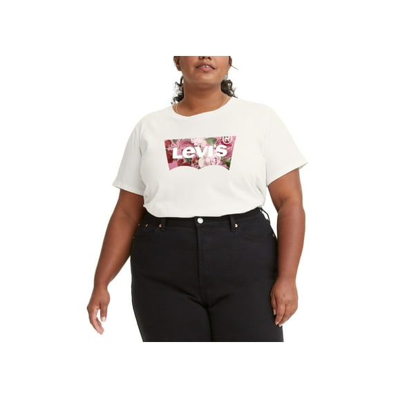 Levis Trendy Plus Size Logo Cotton T-Shirt White 4X