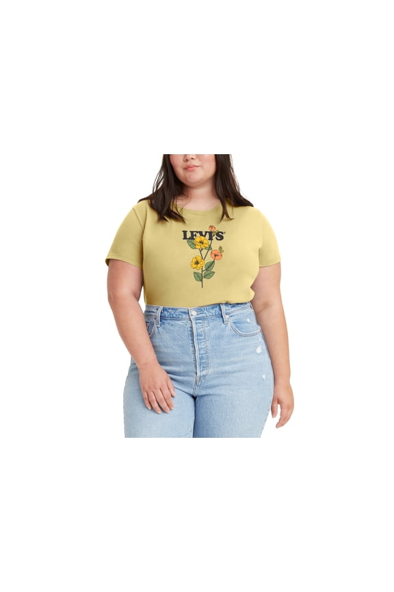Levis Trendy Plus Size Logo Perfect T-Shirt Marigolds Pineapple Slice 1X