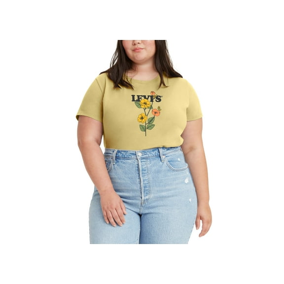 Levis Trendy Plus Size Logo Perfect T-Shirt Marigolds Pineapple Slice 4X