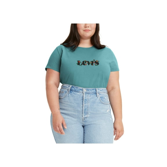Levis Trendy Plus Size Logo Perfect T-Shirt Perfect Angel Blue 3X
