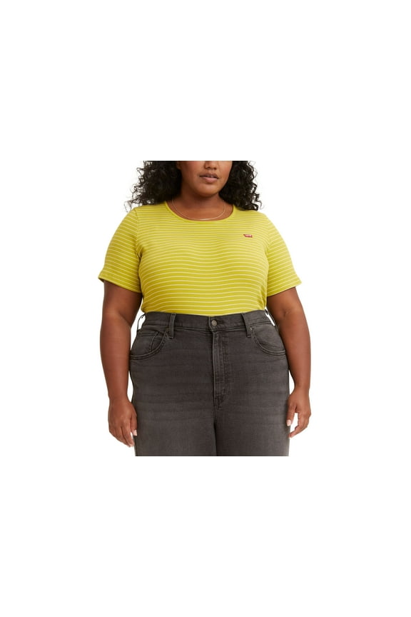 Levis Trendy Plus Size Short Sleeve Honey T-Shirt Doile Split Pea 1X