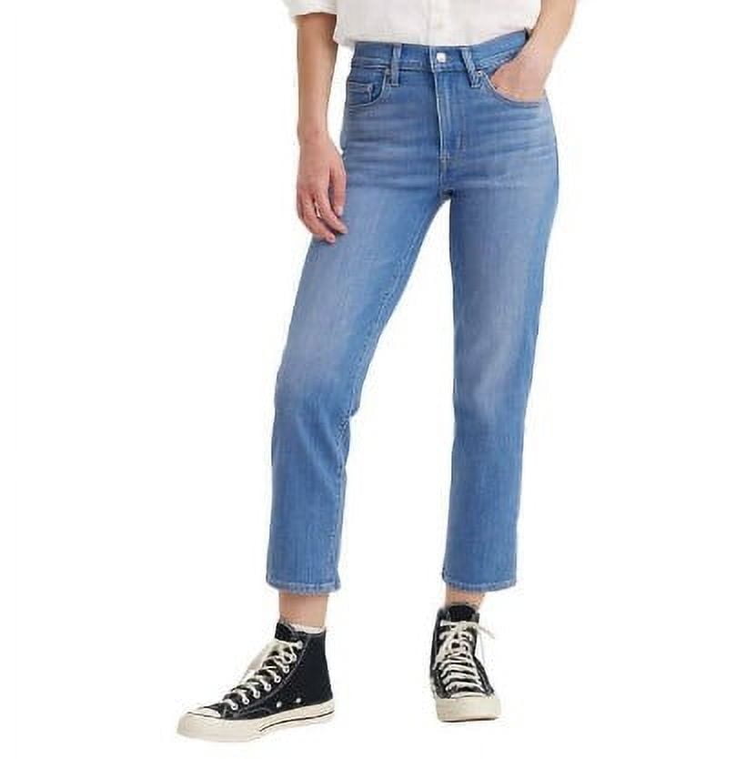Levis Womens 724 Straight Leg Cropped Jeans Blue Size 29