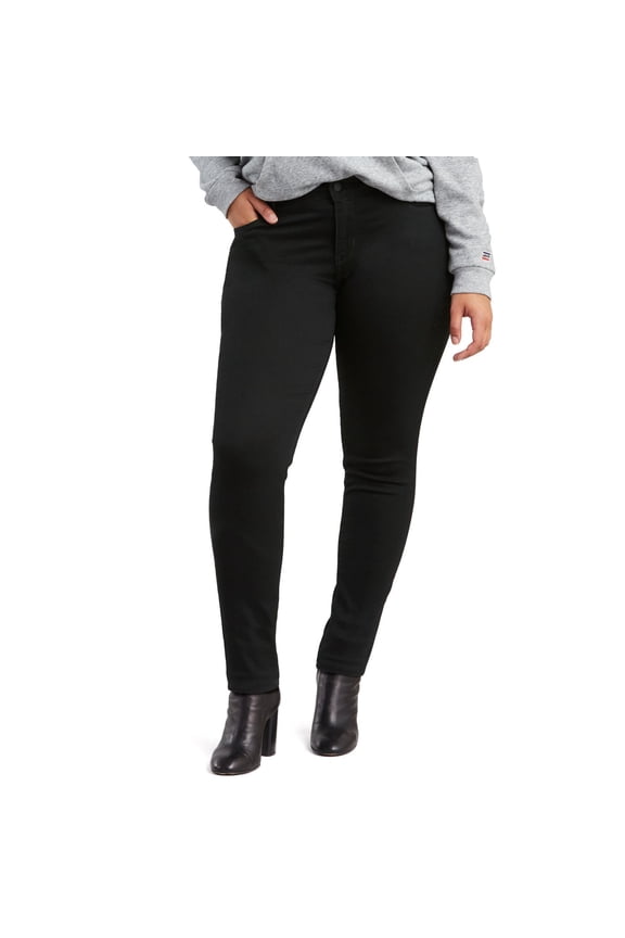 Levis Womens 711 Skinny Jeans Plus-Size 35 Short Black Peony Waterless