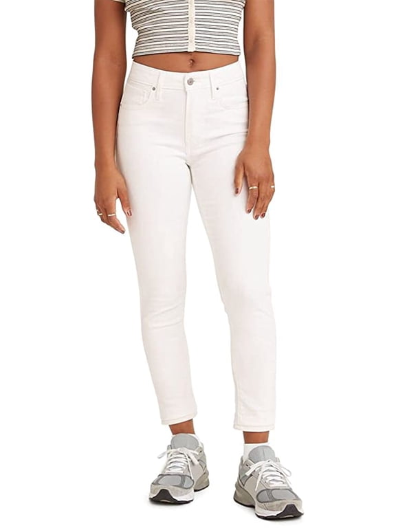 Levis Womens 721 High Rise Skinny Jeans 33 Regular Soft Clean White Waterless