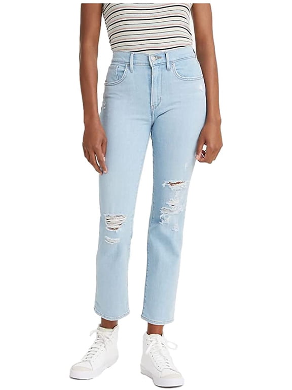Levis Womens 724 High Rise Straight Crop Jeans 25 Short Tribeca Moon Waterless