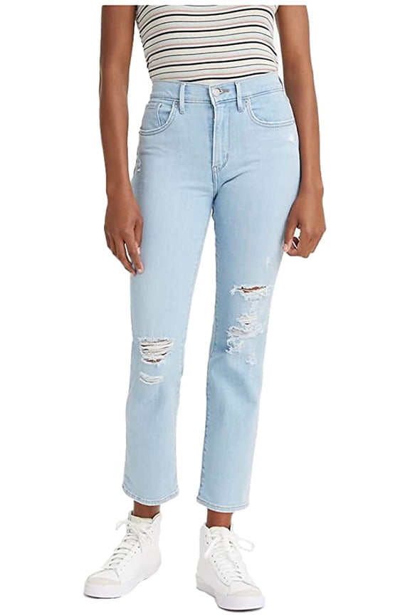 Levis Womens 724 High Rise Straight Crop Jeans 25 Short Tribeca Moon Waterless