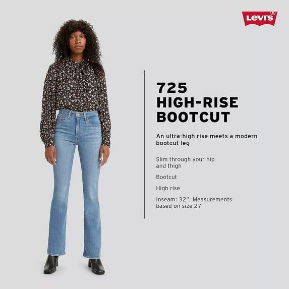 Levis Womens 725 High Rise Bootcut Jeans Standard 27 Regular Tribeca Sun Waterless