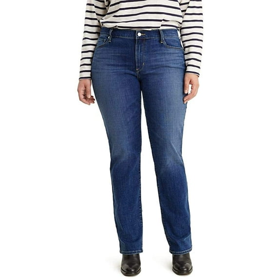 Levis Womens Classic Straight Jeans Pants Standard and Plus Plus-Size 35 Short Lapis Dark Horse Waterless