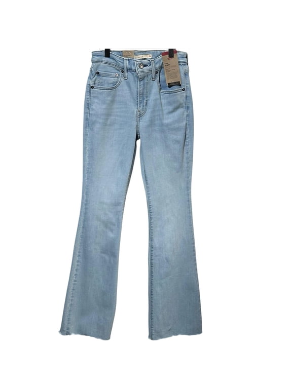 Levis Womens High Rise Flare Jeans Sz 2 (26x32) Stellar Stretch Light Blue Denim