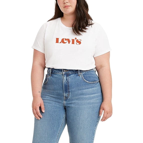 Levis Womens Perfect Tee Shirt 2X Cloud Dancer