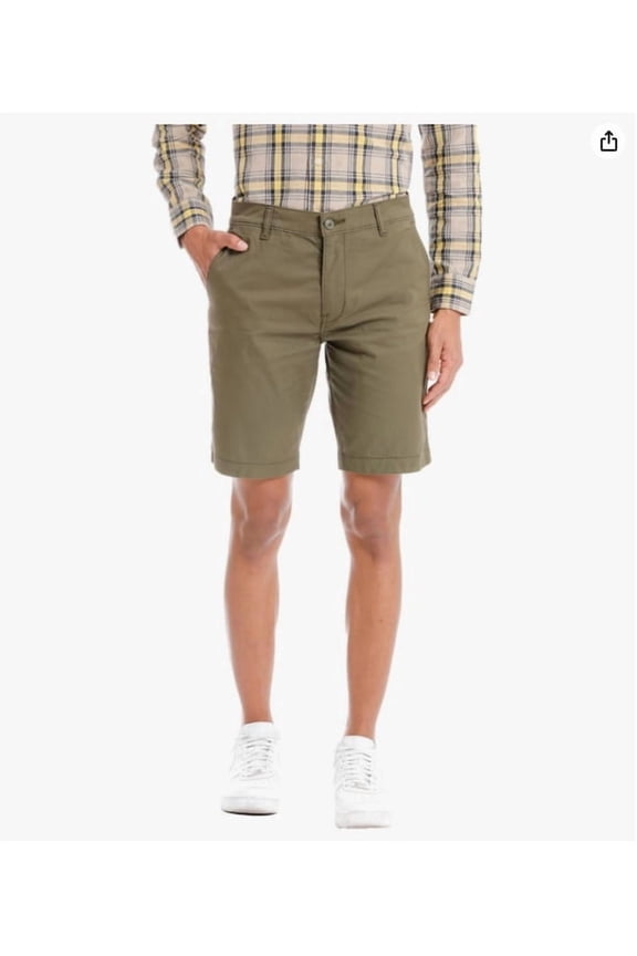 Levis XX Chino Size 40 Relaxed Fit Shorts 8" Stretch Olive Green Sits at Waist