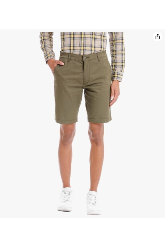 Levis XX Chino Size 40 Relaxed Fit Shorts 8" Stretch Olive Green Sits at Waist