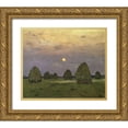 thumbnail image 1 of Levitan, Isaac 23x20 Gold Ornate Wood Framed with Double Matting Museum Art Print Titled - Haystacks Twilight, 1899, 1 of 4