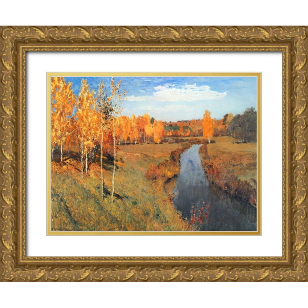 Levitan, Isaac 32x25 Gold Ornate Wood Framed with Double Matting Museum ...