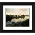 thumbnail image 1 of Levitan, Isaak 14x12 Black Ornate Wood Framed with Double Matting Museum Art Print Titled - Evening Bells, 1 of 4
