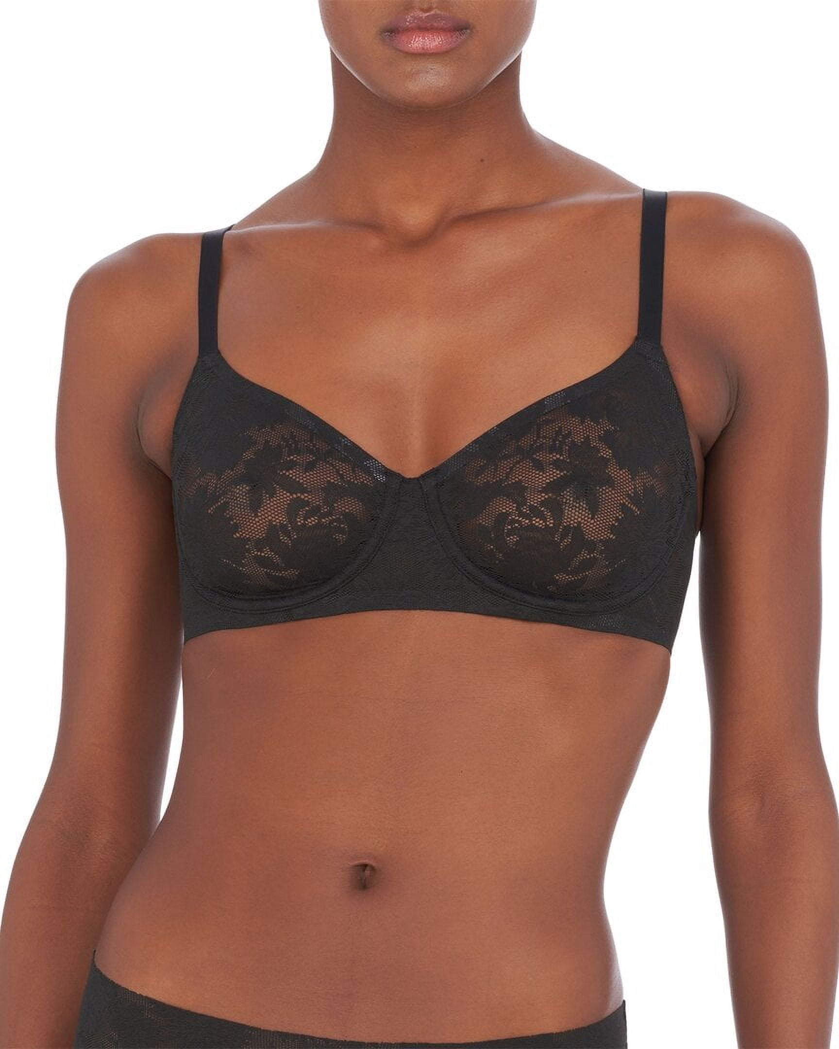 Natori Women's Scope Seamless Unlined Underwire Bra - Lightweight, Sheer Stripes, Flexible Fit