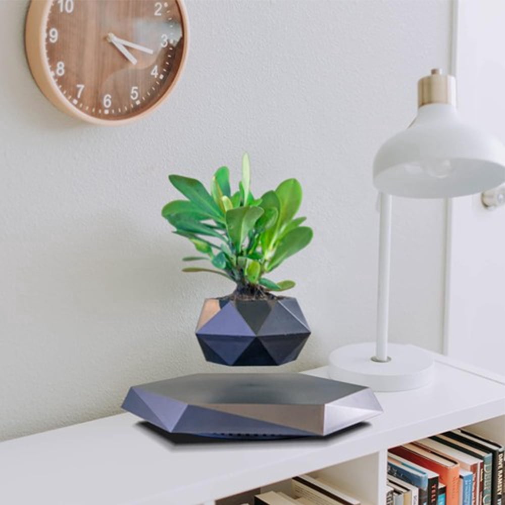Levitating Flower Pot - Auto-Spinning Floating Planter, Unique Home/Office Gift