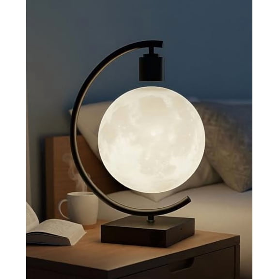 Levitating Moon Lamp Magnetic with Speaker 3D Moon Lamp with 3 Colors, Planet LED Night Light with Fast Charger Zero-Gravity Floating Desk Toys for Gifts, Black$$Tools & Hardware Other