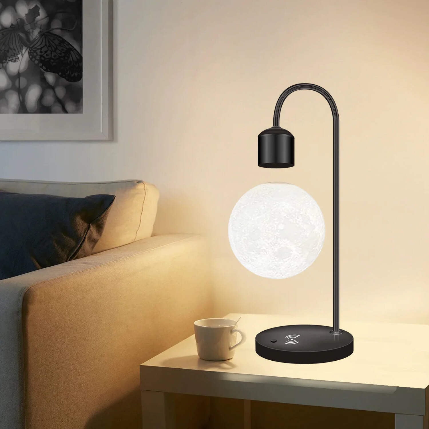 Levitating Moon Led Lamp With Wireless Phone Charger - Walmart.com