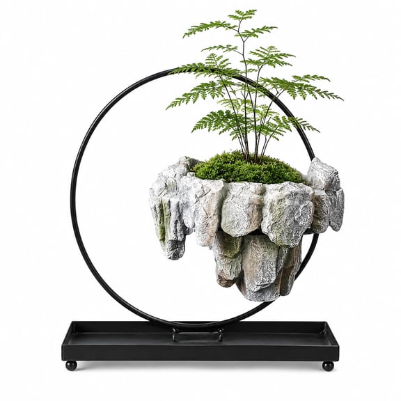 Levitating Plant Vase With Unique Floating Display For Indoor Decor, Creative, levitating plant holder made of iron and resin, perfect for indoor decoration and gifts for plant lovers.