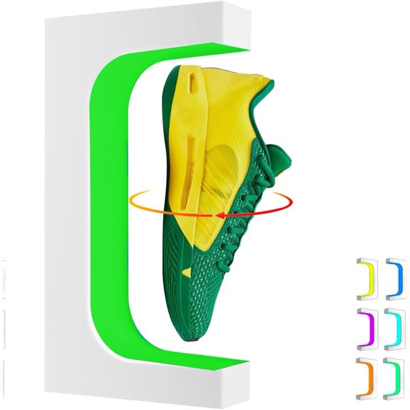 Levitating Shoe Display Stand with 360 Degree Rotation and 16-Color LED Light