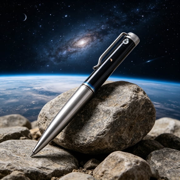 Levitating Space Pen With Stand Floating Rocket Planet Ballpoint Pen Rotating Desk Decor For Office 5.9 Inches