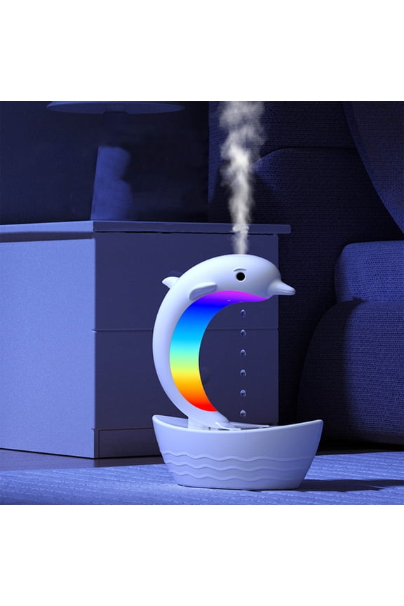 Levitating Water Droplet Humidifier with Bluetooth Speaker, Anti Gravity Dolphin Design 3D Optical Illusion, Colorful Night Light Waterless Auto Off for Home Office Baby Bedroom